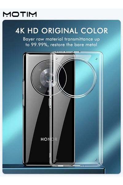 MOTIM Phone Case Compatible for Huawei Honor Magic 4/4 Pro Transparent Hard PC Back Soft Bumper Slim Cover
