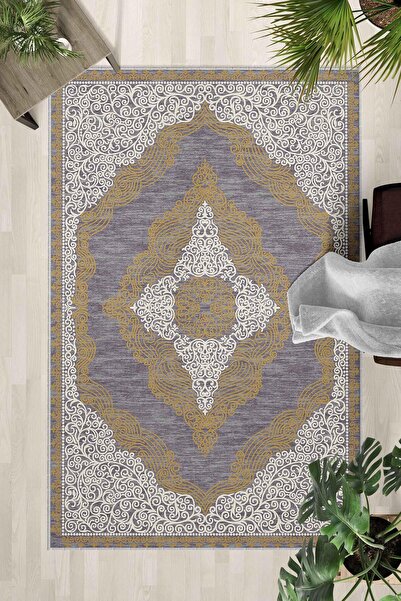 Monnhein Неплъзгащ се килим, подходящ за пране – модерен килим с дигитален пе...