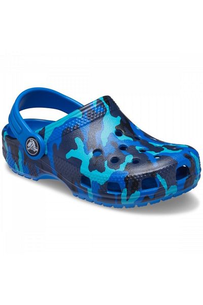 Crocs Saboți Classic Printed Clog Kids 23-24 Eu - C7 Us Albastru - Bright Cobalt