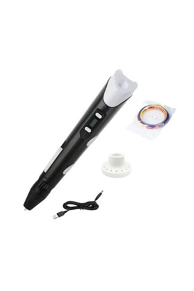 dalimag 3D Smart Printing Pen, Digital Display, with PLA Filament, Support and Adapter, Black