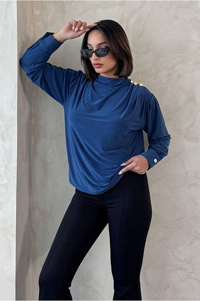 Moda Rosa 25Y7046 - Indigo - Gold Button Tunic