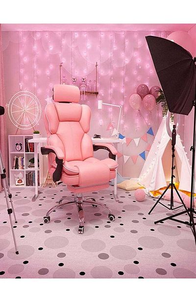 Lumely Gaming Chair,Adjustable, Pu Leather,High Back Lumbar Support, Comfortable Armrest,Pink
