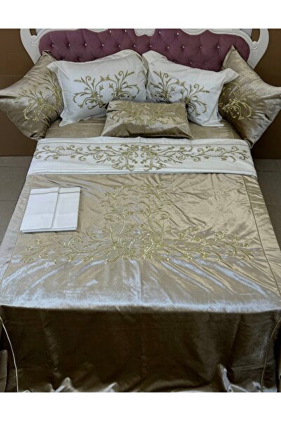 Home Kadife yatak örtüsü ve nevresim set 10 parça