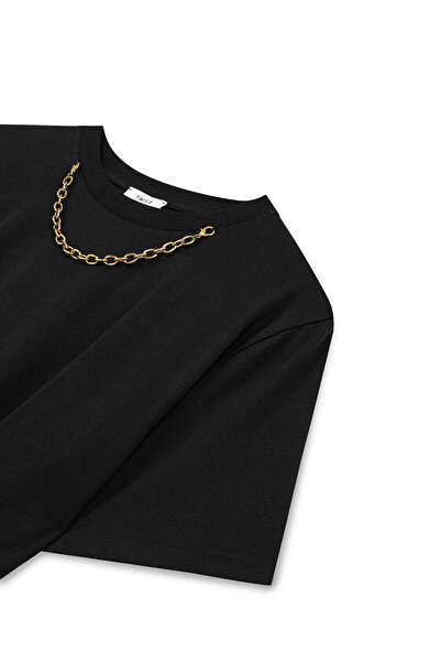 Twist Combed Cotton Dress with Removable Chain