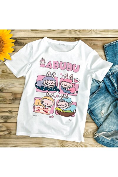 Generic Brand تي شيرت LABUBU بأربعة طباعة للأطفال مقاس كبير
