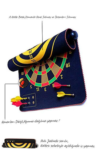 Hsport Yüksek Kalite En Büyük Boy Mıknatıslı Manyetik Dart Seti Çift Yönlü Rulo Hedef Tahtası 6ok Dartboard