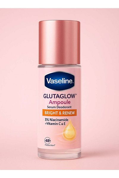 Vaseline GlutaGlow Ampoule Roll-On Deodorant – Bright & Renew with Niacinamide + Vitamin C & E, 48