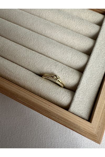 ringbox Gold Knot Detailed Little Finger Ring