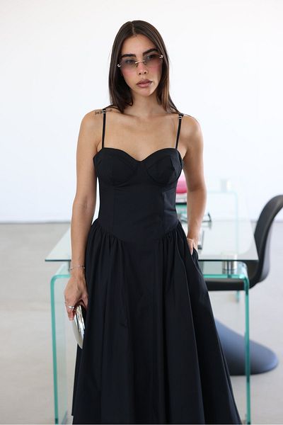 Özge Özgenç Rochie Midi cu Bretele pentru Bust Glope