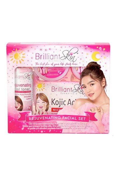 Brilliant Skin مجموعة بريليانت المتطورة لتجديد البشرة - مجموعة للعناية بالوجه مع تونر وكريم وصابون وواقي شمس للبشرة الحساسة