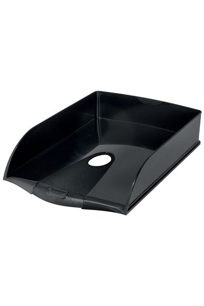 Leitz Tavă neagră pentru documente reciclate, format A4, plastic reciclat, organizator de birou stivuibil
