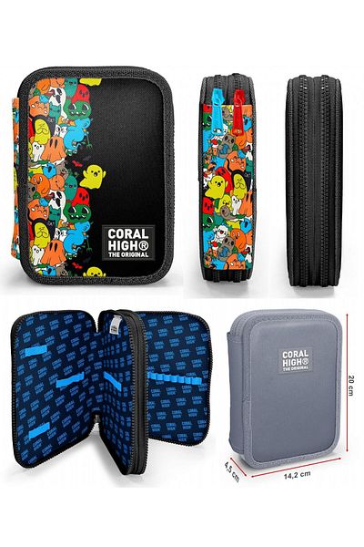 Coral High Set ghiozdan și organizator pentru băieți Black Ghosts 23774 11150