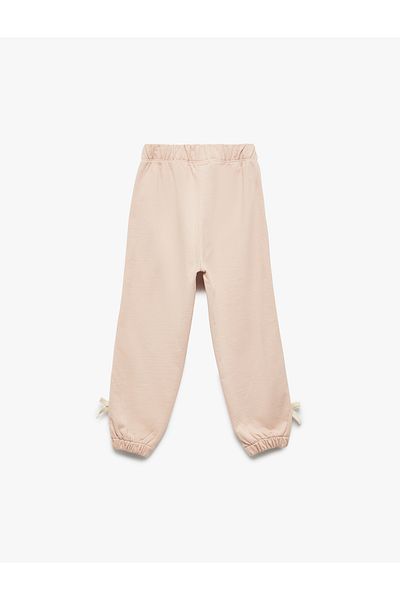 Koton Cotton Elastic Waist Bow Detailed Jogger Sweatpants