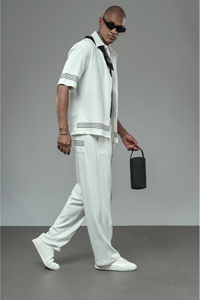 Butik Striped Oversize Fit Shirt Pants Set