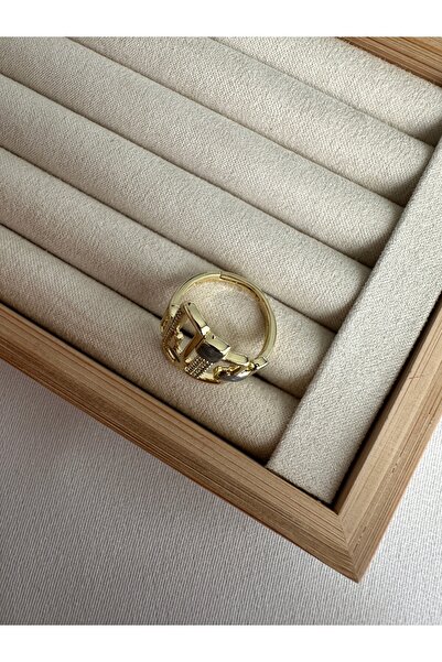 ringbox Gray Enamel Asymmetry Ring