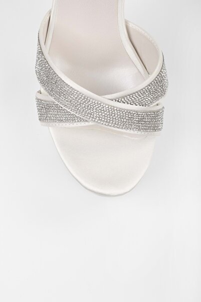 Shoeberry Women's Fiora Satin Platform Heeled Shoes