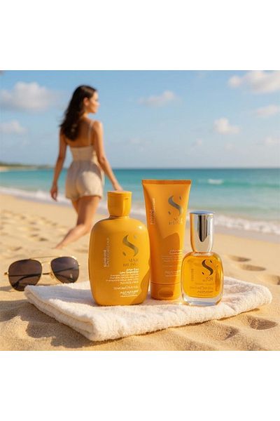 Alfaparf Milano Alfaparf Semi di Lino Set Sunshine – Șampon 250ml + Tratament după soare 200ml + Ulei Cristalli 15ml