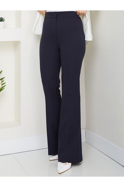 Moda İncir Spanish Cuff Trousers with Elastic Waist