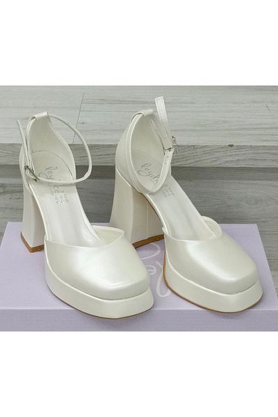 uğurtek Platform-Soled Classic Thick High-Heeled Women's Evening Dress Shoes