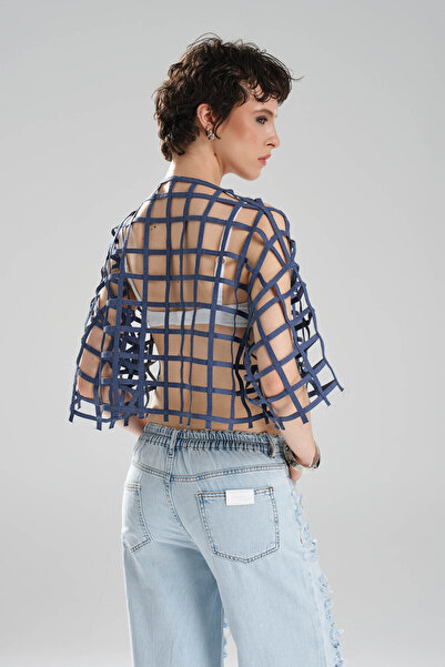 tw3 Vestă de damă din țesătură cu design cu țevi