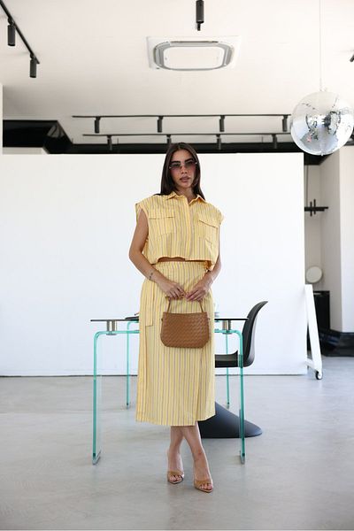 Özge Özgenç Striped Tie-Up Shirt Dress