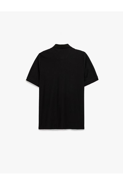 Koton Regular Fit Short Sleeve Polo Neck T-Shirt with Snap Button Detail