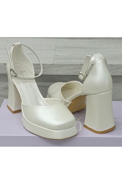 uğurtek Platform-Soled Classic Thick High-Heeled Women's Evening Dress Shoes