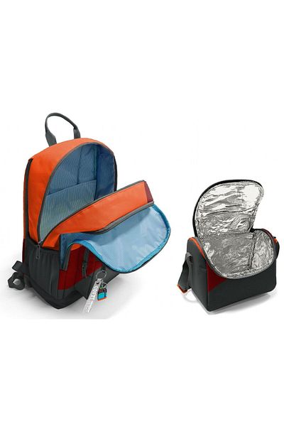 Coral High Set rucsac și nutriție pentru școala primară și gimnazială - pentru băieți Orange Burgundy Gri