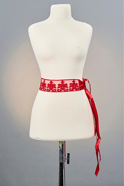 Dantelux Klasik Simli Tül & Saten Gelin Bel Kurdalesi - Bel Kuşağı - Gelin Be...