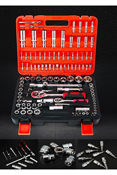 rigour Profesyonel 108 Parça Çok Fonksiyonlu 1/2 Ve 1/4 Cırcırlı Lokma Anahta...