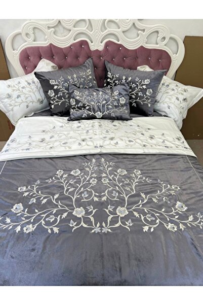 Home Kadife yatak örtüsü ve nevresim set 10 parça