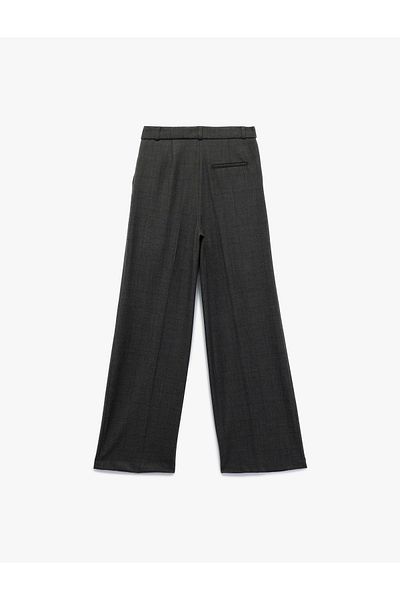 Koton Wide Leg High Waist Palazzo Pants with Pockets and Pleat Detail
