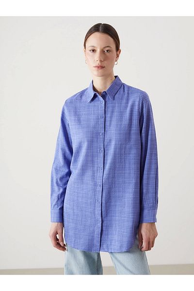LC Waikiki Lcwaikiki Classic Lilac Textured Women's Shirt Tunic