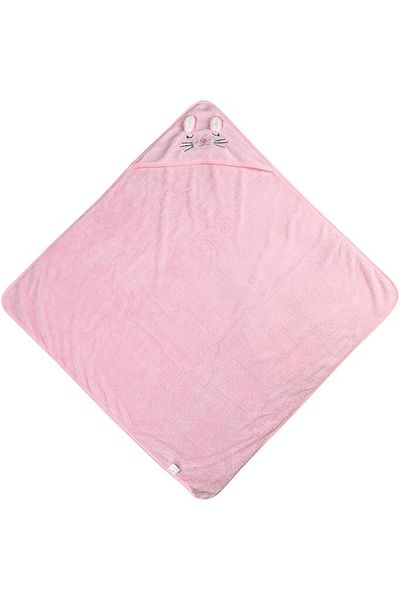 OEM Prosop de baie pentru bebeluși, cu glugă, pentru fete, material moale, 80x80, roz