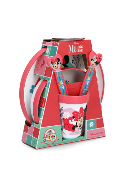 Stor 5-Piece Microwave Safe Plastic Premium Bicolor Minnie Mouse Dinnerware Set