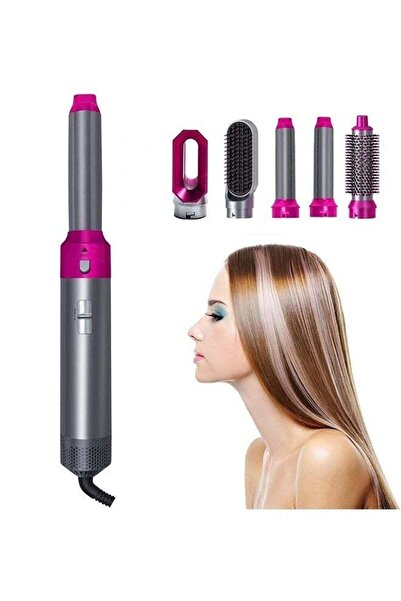 COOYA 5 in 1 Curling Iron,Rotary Hair Dryer/Straightener/Comb/Curling Brush,3 Adjustable Modes,30S Heating