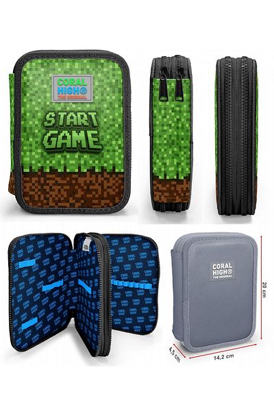 Coral High Green Brown Craft Boy's School Bag and Organizer Pen Holder Set 23776 11154