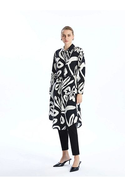 LC Waikiki Lcwaikiki Classic Black Print Women's Shirt Tunic