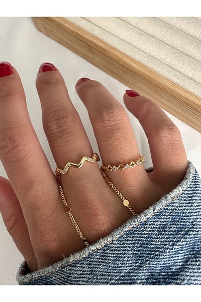 ringbox Gold 2-Piece Clover Minimal Series Ring