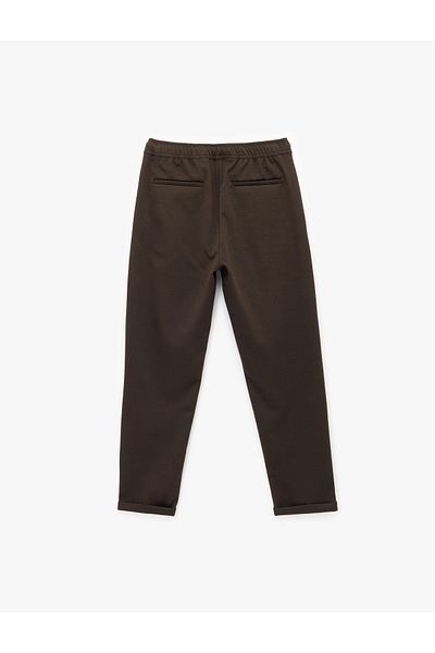 Koton Straight Fit Pike Fabric Pocket Detailed Waist Lace up Trousers