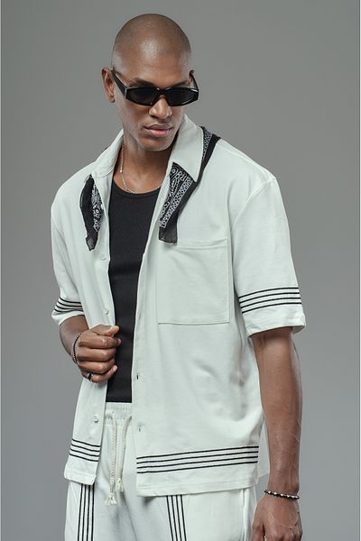 Butik Striped Oversize Fit Shirt Pants Set