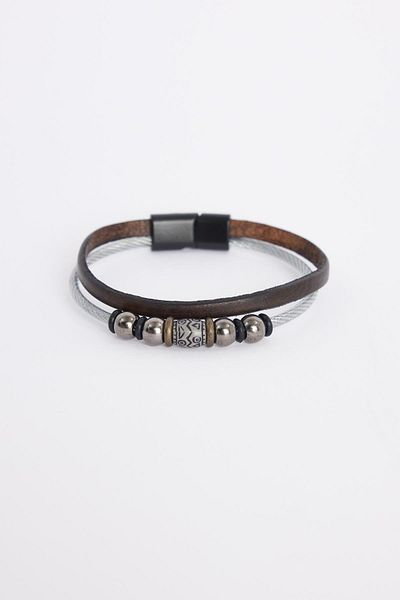 Tudors Men's Genuine Leather Bracelet