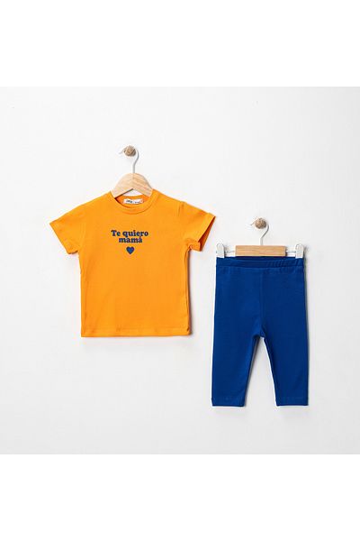 MK Mukko Kids Girls' Printed Basic Seasonal/Summer Leggings T-Shirt Bottom Top Set