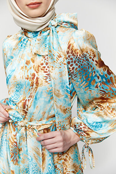 Setrms Desenli Saten Elbise