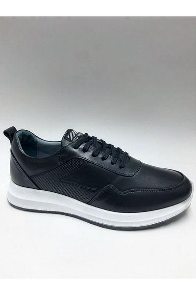 Red Walker Genuine Leather Lace Black Color Light White Sole Daily Casual Men's Shoes