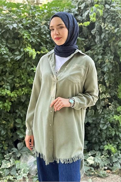Moda Rosa 25Y7012 - Mint - Lycell Shirt with Tassel