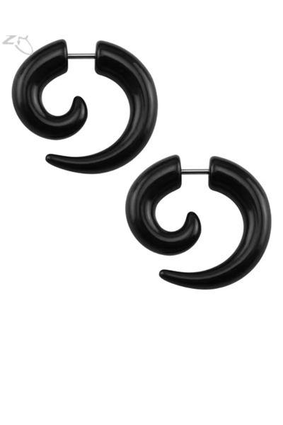 OEM Fake ear expander, black plastic spiral