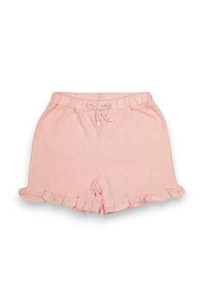 Via Girls Girls' Shorts 90% Cotton Ruffle Honeycomb Pattern Shorts |   2-5 Years Old Children's Clothing