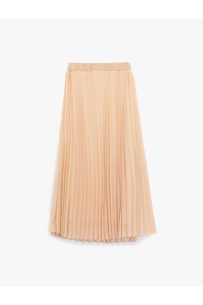 Koton High Waist Midi Pleated Skirt