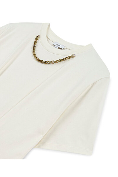 Twist Combed Cotton Dress with Removable Chain